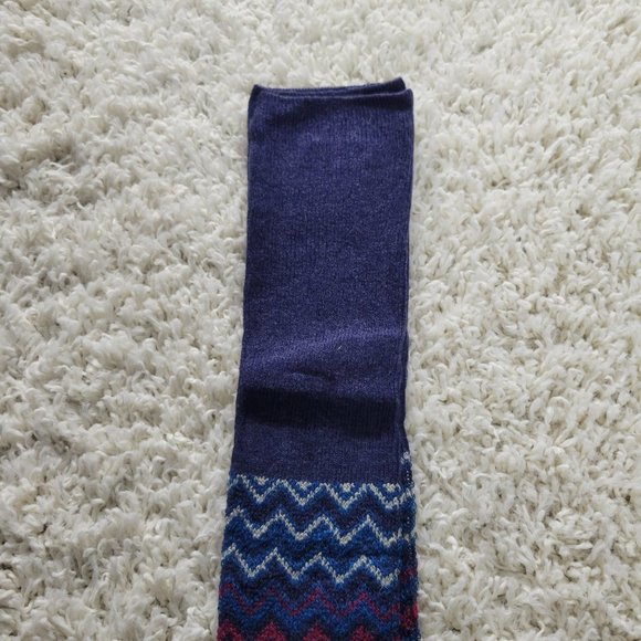 Over The Knee Socks Wool Chevron Stripe Long Boot Socks Boot Socks Blue - Picture 8 of 9